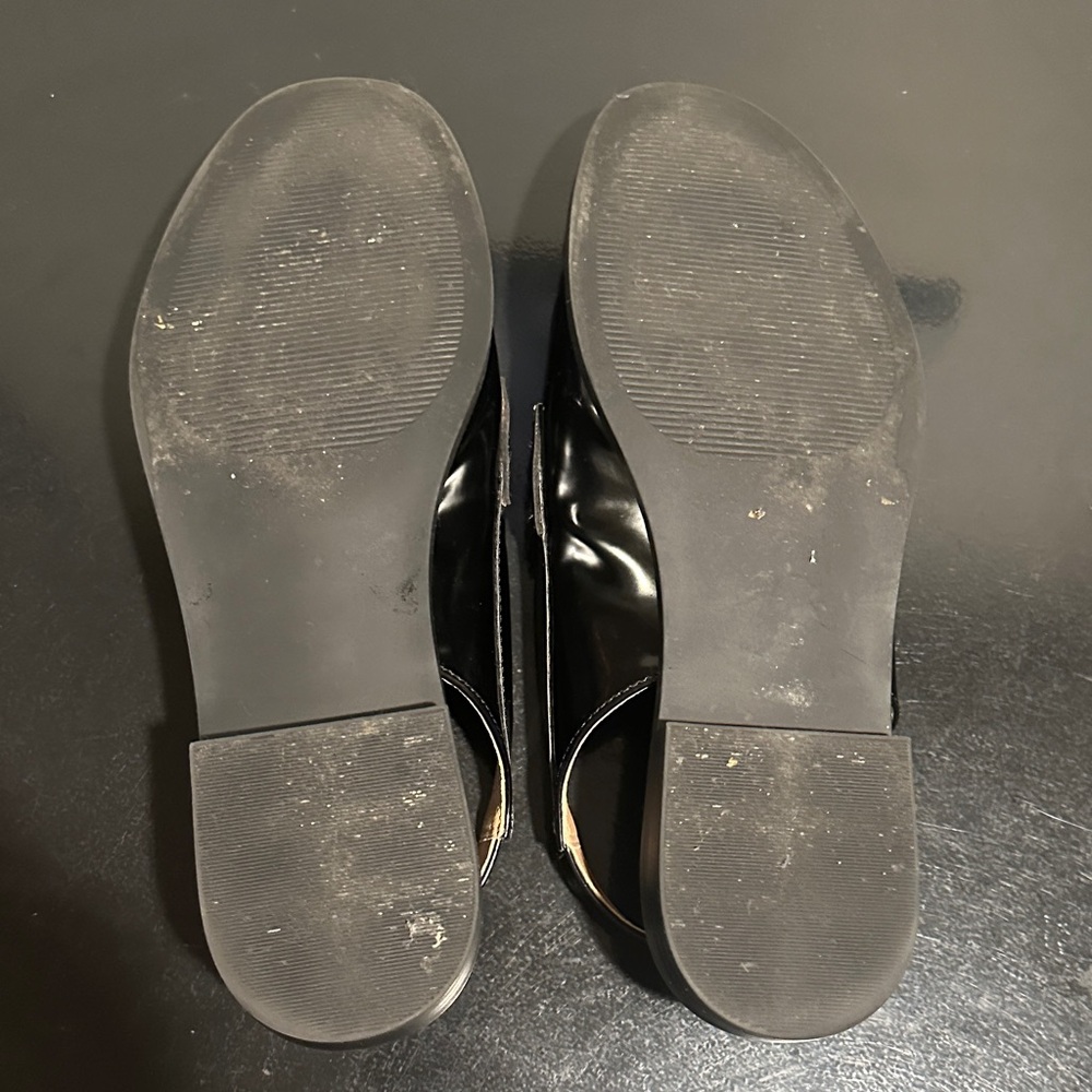 Madden Girl Black Patent Slingback Loafers 9.5 - Picture 7 of 9